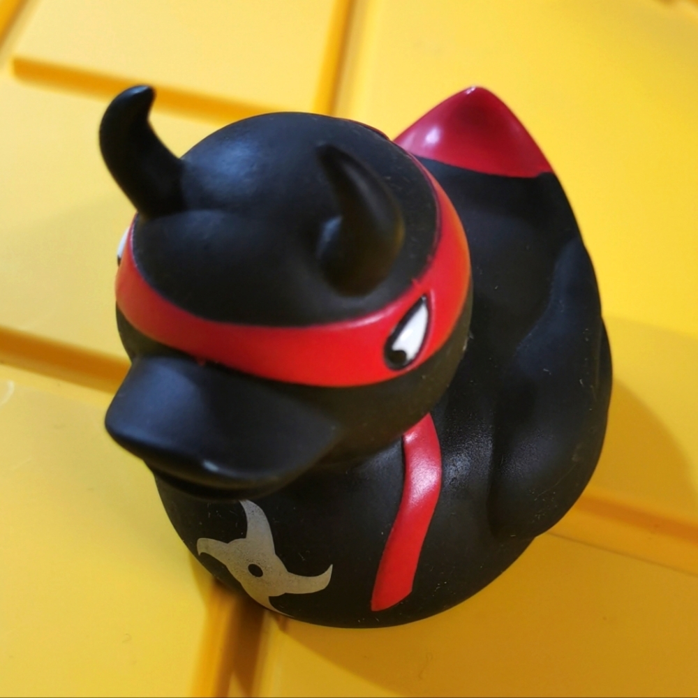 Vintage Red Black NINJA Devil Duckie Accoutrements 2006